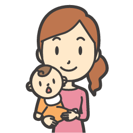 子供をかかえる女性のイラスト