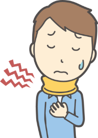 むちうちで痛みがある男性のイラスト