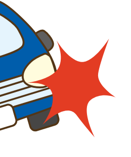 事故にあった車のイラスト